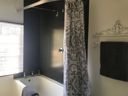 Bath and shower over the bath