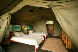 Inside 2 sleeper tents