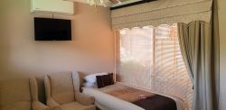 Queen Suite with Private Patio - Living Room with extra bed